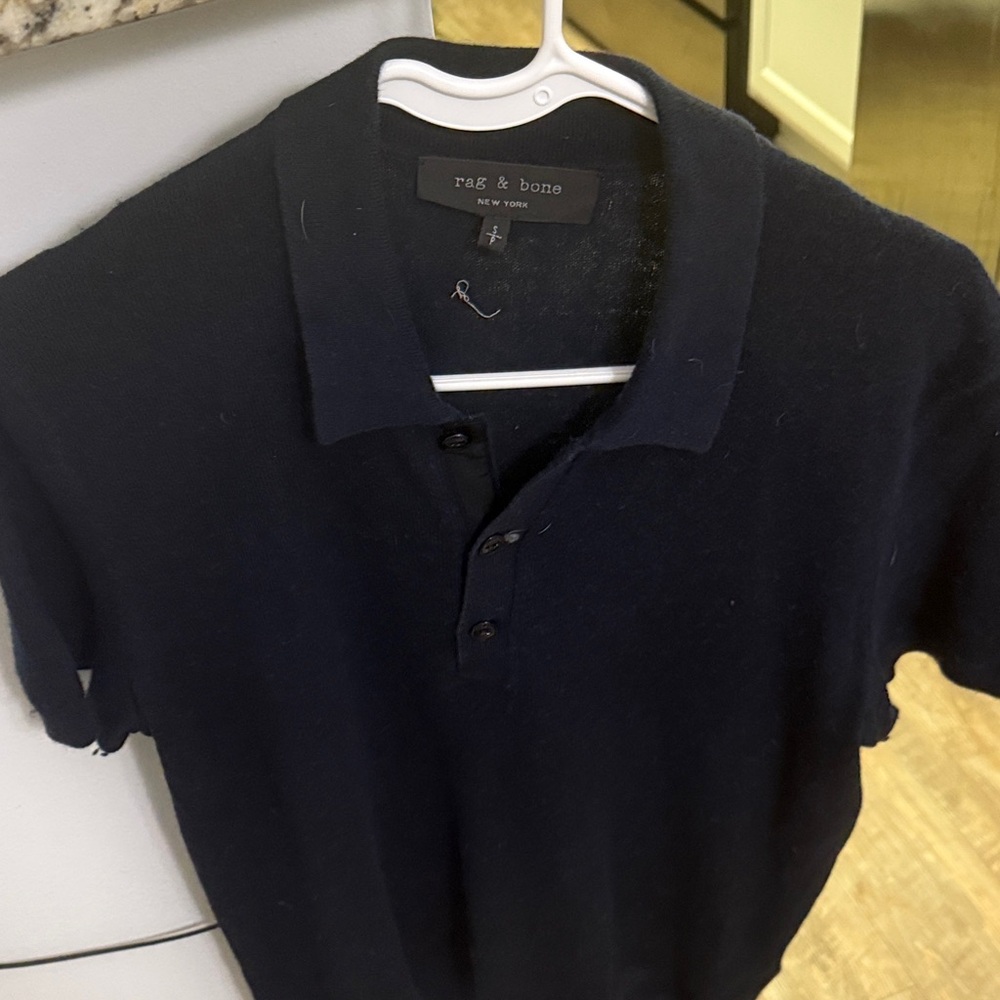 Rag & Bone Men's Dark Blue Polo sweater Shirt - Picture 1 of 5